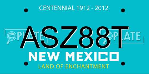 ASZ88T New Mexico License Plate