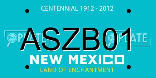 ASZB01 New Mexico License Plate