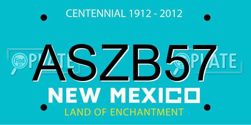 ASZB57 New Mexico License Plate