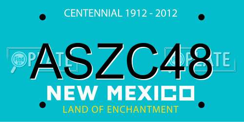 ASZC48 New Mexico License Plate