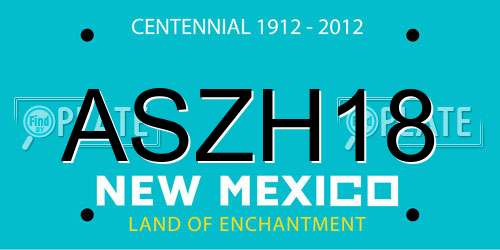 ASZH18 New Mexico License Plate