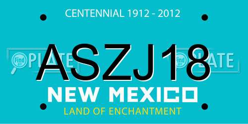 ASZJ18 New Mexico License Plate