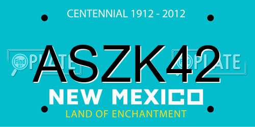 ASZK42 New Mexico License Plate