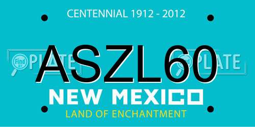 ASZL60 New Mexico License Plate