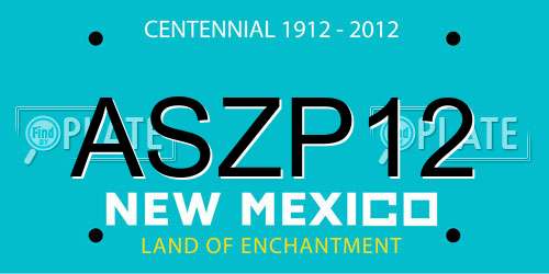 ASZP12 New Mexico License Plate