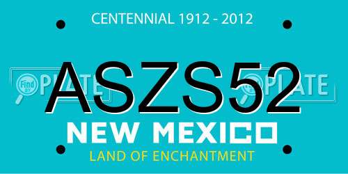 ASZS52 New Mexico License Plate