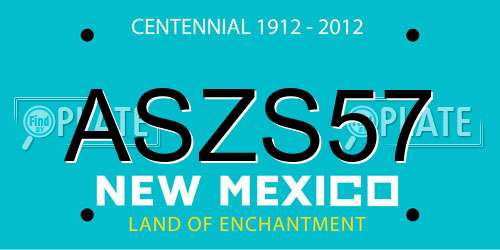 ASZS57 New Mexico License Plate