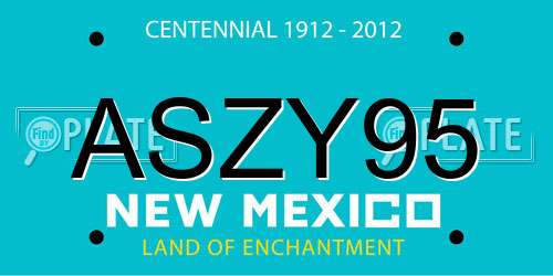 ASZY95 New Mexico License Plate