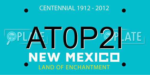 AT0P2I New Mexico License Plate