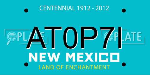 AT0P7I New Mexico License Plate