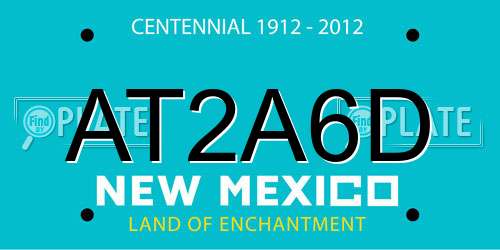 AT2A6D New Mexico License Plate