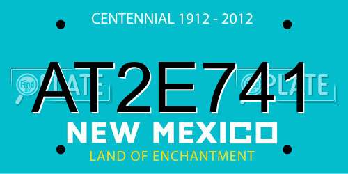 AT2E741 New Mexico License Plate