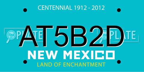 AT5B2D New Mexico License Plate