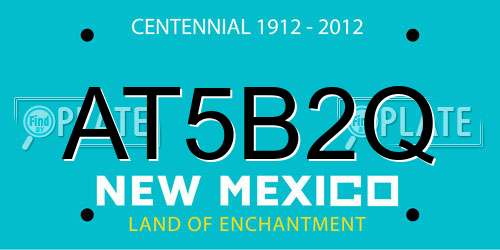 AT5B2Q New Mexico License Plate