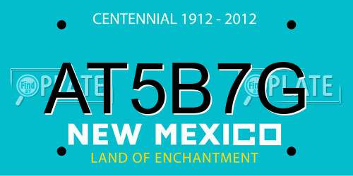 AT5B7G New Mexico License Plate