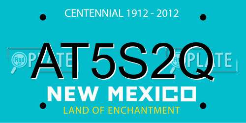 AT5S2Q New Mexico License Plate