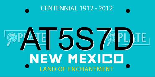 AT5S7D New Mexico License Plate