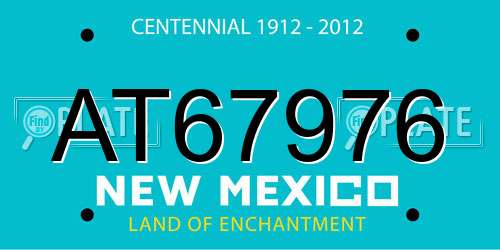 AT67976 New Mexico License Plate