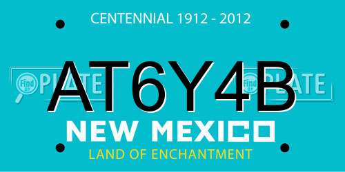 AT6Y4B New Mexico License Plate