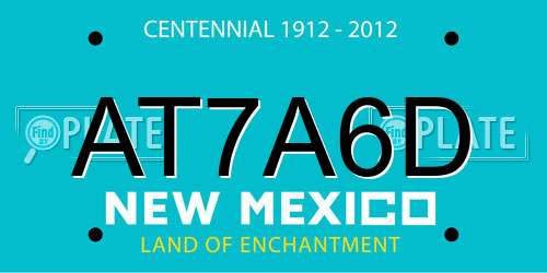 AT7A6D New Mexico License Plate