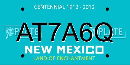 AT7A6Q New Mexico License Plate