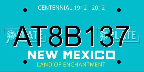 AT8B137 New Mexico License Plate