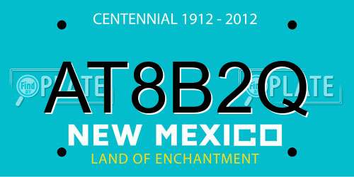 AT8B2Q New Mexico License Plate