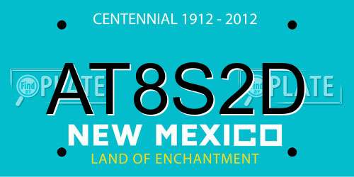 AT8S2D New Mexico License Plate