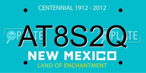 AT8S2Q New Mexico License Plate