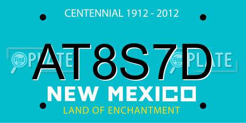 AT8S7D New Mexico License Plate