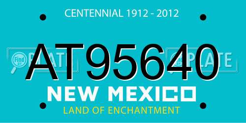 AT95640 New Mexico License Plate
