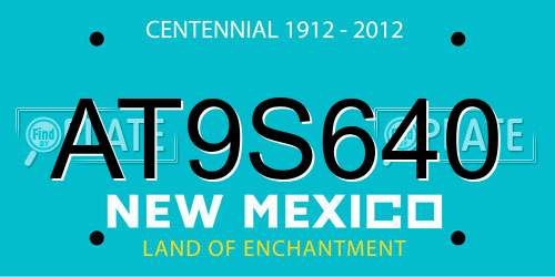 AT9S640 New Mexico License Plate