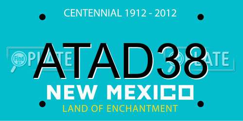 ATAD38 New Mexico License Plate