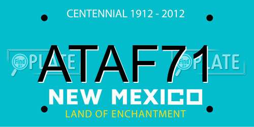 ATAF71 New Mexico License Plate