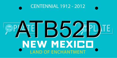 ATB52D New Mexico License Plate