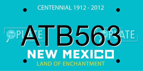 ATB563 New Mexico License Plate