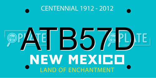 ATB57D New Mexico License Plate