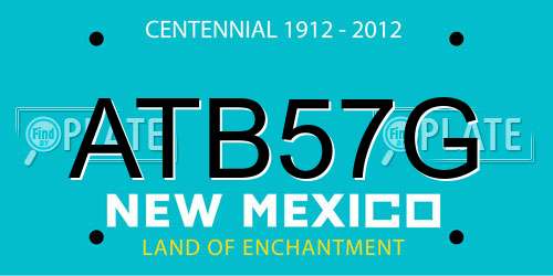 ATB57G New Mexico License Plate