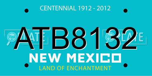 ATB8132 New Mexico License Plate