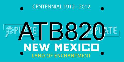 ATB820 New Mexico License Plate