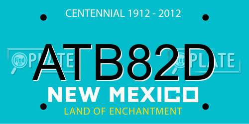 ATB82D New Mexico License Plate