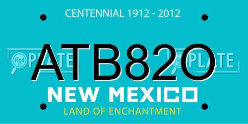 ATB82O New Mexico License Plate
