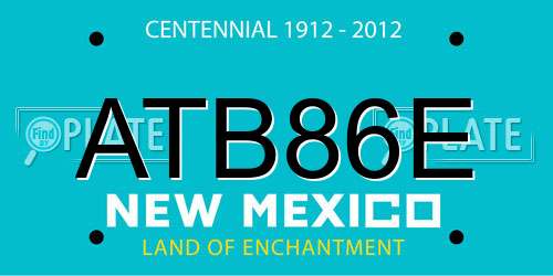 ATB86E New Mexico License Plate