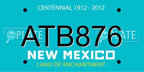 ATB876 New Mexico License Plate
