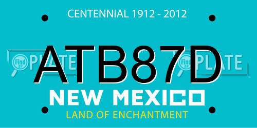ATB87D New Mexico License Plate