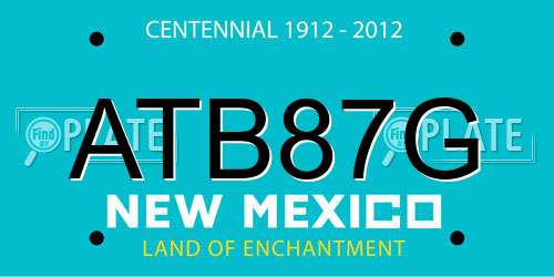 ATB87G New Mexico License Plate