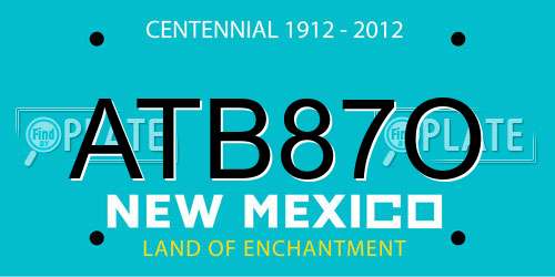 ATB87O New Mexico License Plate