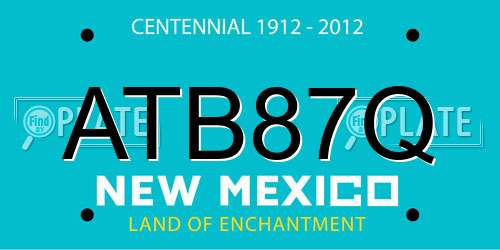 ATB87Q New Mexico License Plate