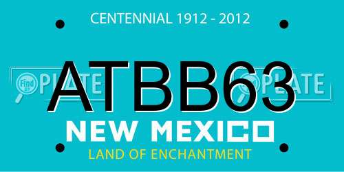 ATBB63 New Mexico License Plate