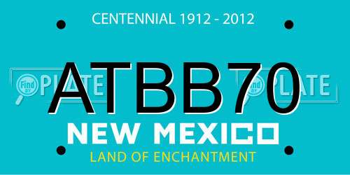 ATBB70 New Mexico License Plate
